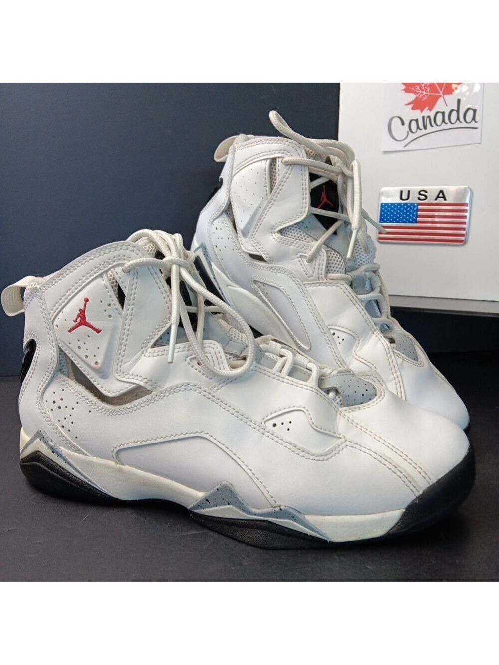 Nike Boys Air Jordan True Flight 343795-121 White Black Basketball Sneakers 7Y